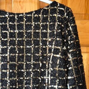 MSK Black and Gold Sequin Blouse